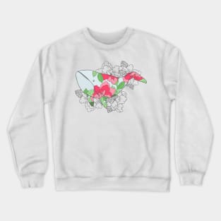 Whale with Peonies Crewneck Sweatshirt